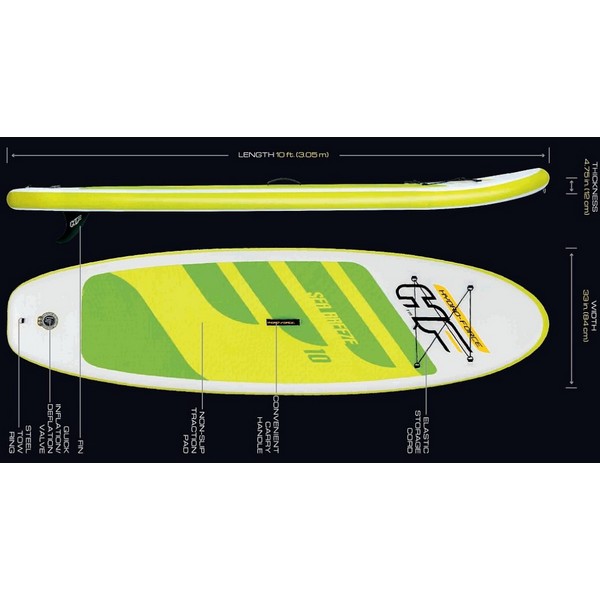 Продукт Bestway - Надуваем SUP борд 10 инча, 3.05x84x12 cm, с гребло, помпа, лиш и раница за съхранение в комплекта - 0 - BG Hlapeta